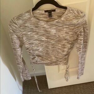 Forever 21 Textured Beige and Brown Top